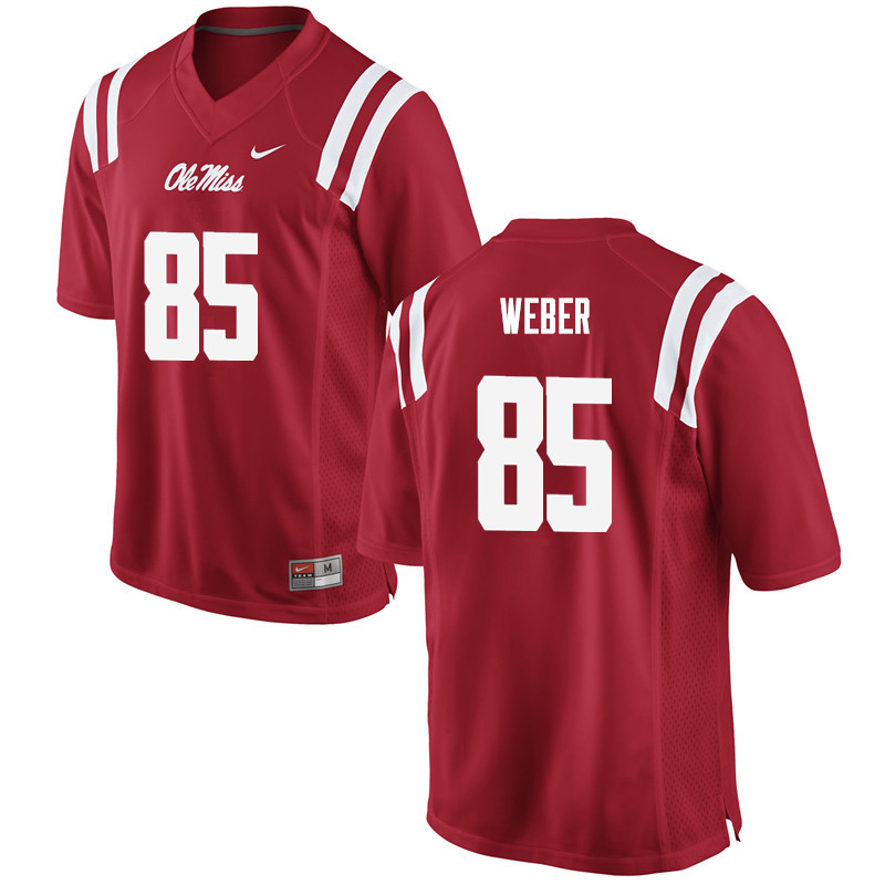 Alex Weber Ole Miss Rebels NCAA Men's Red #85 Stitched Limited College Football Jersey HEY6758US